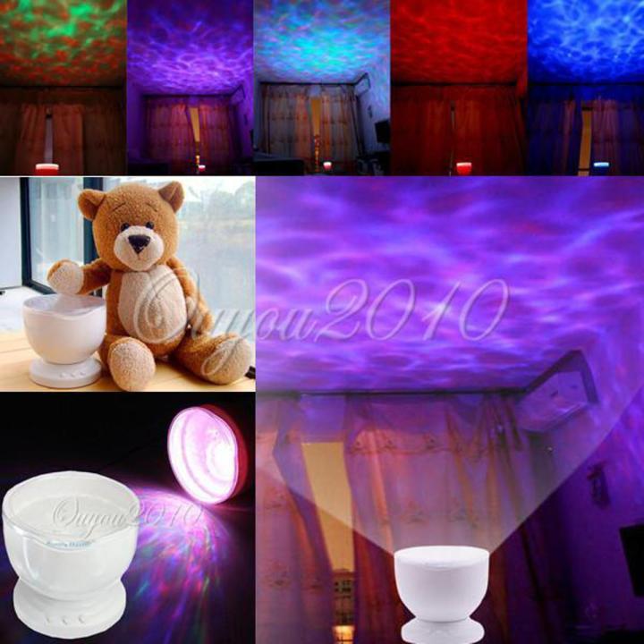 Durable  Portable 7 Colorful LED Light Aurora Master Ocean Wave Projector Speaker