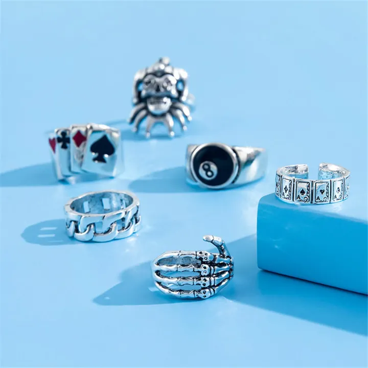 6Pcs%20Emo%20fashion%20accessory%20rings%20Edgy%20fashion%20Gift%20for%20him%20-plated%20color%20rings%20Couples%20jewelry%20set%20Punk%20style%20Men's%20jewelry%20set%20for%20Nightclubs%20and%20parties%20Gothic%20fashion%20enthusiasts%20and%20billiards%20-%20Image%203