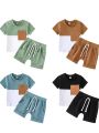 Baby Boy and girls Short Sleeve T-shirt Tee Shorts 2 Pcs Outfits Set used children baby comfortable T-shirt and pant baby toddler kids beautiful design. 