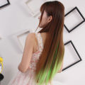 Wig Women's Long Straight Hair Wig Set Color Highlight One Piece Short Hair Extension Natural Five Clip. 
