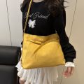 Simple Large Capacity Suede Tote Bag Elegant Vintage Retro Crossbody Backpack Pure Color Handbag Commuting Shoulder Bag Holiday. 