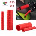 4 Pis universal soft rubber Handle Bar Grip or Grips Cover for motorcycle- Red. 