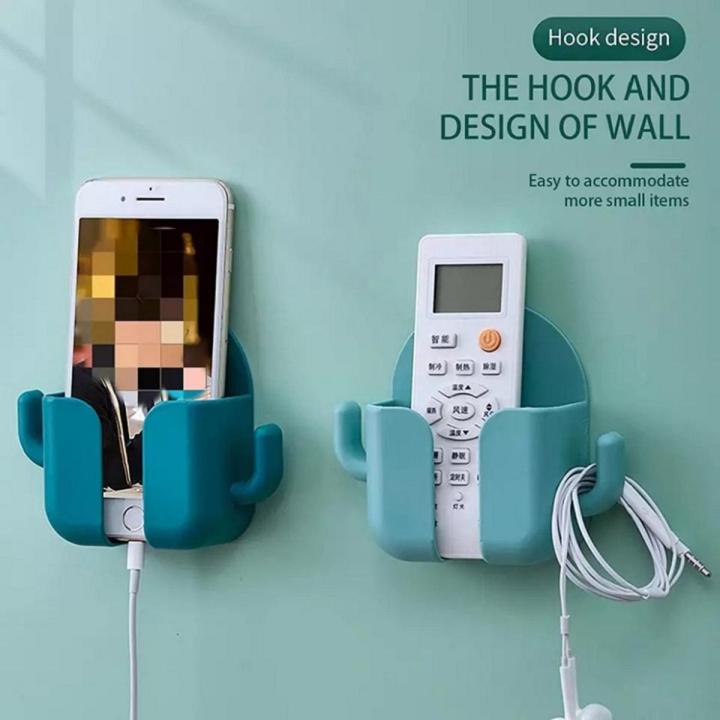 Smart%20Wall-mounted%20Storage%20Rack%20Double%20Hook%20Mobile%20Phone%20Charging%20Bracket%20Wall-mounted%20Remote%20Control%20Storage%20Box%20-%20Image%202