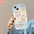 Creative Candy-Colored Stars Cartoon Puppy Kitten Phone Case Compatible For IPhone 15 7Plus 11 14 13 12 Pro Max 7 XR X 6 8 6S Plus XS MAX SE 3D Wavy Curved Edge Soft Cover. 