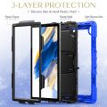For Samsung Galaxy Tab A8 10.5 2021 Shockproof Black Silicone + PC Tablet Protective Case. 