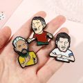 Soccer Star Enamel Pin Cartoon Player Jersey Brooch Custom Bag Lapel Badge Athlete Jewelry Gift for Fans Friends. 