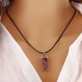 (New)Natural Quartz Crytal tone Point Chakra Healing Gemtone Pendant Necklace Gift.