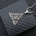 New domineering viking jewelry triangle symbol stainless steel pendant necklace pendant submythology necklace men's necklace.