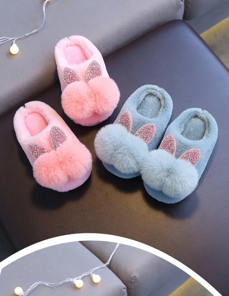 Baby Girls Cotton Slippers 2022 New Winter Children's Shiny