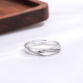 Infinite interweaving of Japanese and Korean couple rings, light luxury and niche design, new product with diamond striped ring.