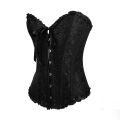 Women Lace Up Corset Boned Waist Zip Floral Women Tops Brocade Overbust Corset Female Slimming Clothing Shapewear Corset. 