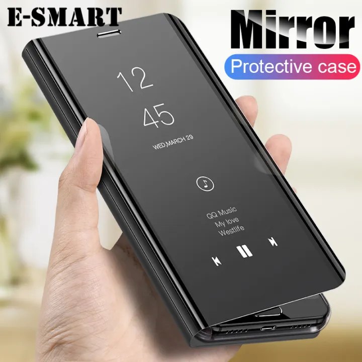 Phone%20Flip%20case%20Galaxy%20A02%20Luxury%20Plating%20Smart%20Clear%20View%20Makeup%20Mirror%20Transparent%20Cosmetic%20mirror%20case%20for%20Samsung%20A02%20Flip%20Back%20cover%20Stand%20Holder%20cases%20-%20Image%202