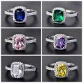 Cushion Cut Halo Zircon Stone Engagement Ring-Ring For Girls. 