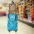 Foldable Shopping Bag Luggage Trolley Large Capacity Portable Grocery Cart Collapsible Grocery Bag Foldable Trolley Tote Bag for Home Travel. 