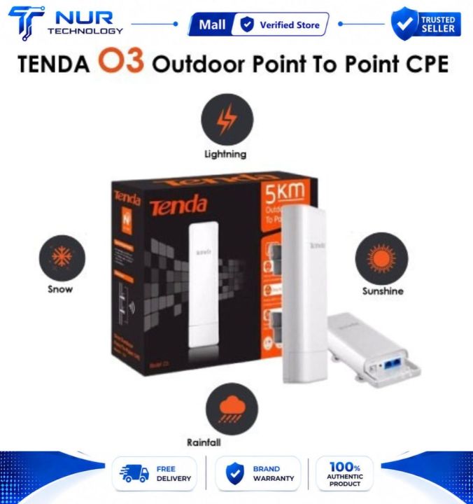 Tenda O3 Wireless N150 Outdoor High Power Access Point