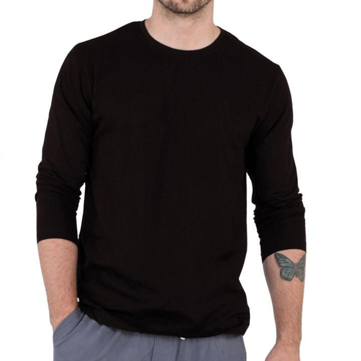 Premium Quality Black White And Navy Blue Color Full Sleeve T-Shirt For Men Collection By Top Tex - T Shirt For Man - T Shirt For Man
