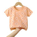 GC Children Cotton Tops Summer Short Sleeves Round Neck Cartoon Printing Shirt For Boys Girls. 