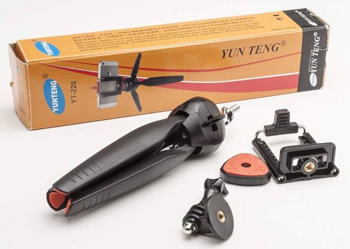 YT%20228%20Mini%20Tripod%20For%20Mobile%20and%20Camera%20with%20Mobile%20Holder%20-%20Black%20-%20Image%202