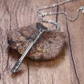Vintage Stainless Steel Jingubang Golden Cudgel Monkey Accessories King Pendant Necklace Chain for Men - Steel chain.