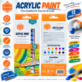 Keep Smiling Acrylic Color Set 12 Colors × 6ml for Painting & Artwork. 