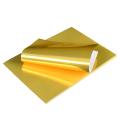 Gold Glossy Printable Vinyl Sticker Paper A4 Size Self-Adhesive Sheets Waterproof Quick Dry Sticker Paper for Inkjet/Laser Printer.