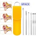 6 PCS Ear Pick Set Portable Ear Cleaner Set Stainless Steel With Lather Case. 