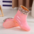 Jelly Rain Boots Women's Fashionable Rainy Day Quick-Drying Non-Mesh Mid-Calf Soft Rain Boots Non-Slip Glue Shoe Cover Shoes.