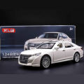 1:24 Toyota Crown Diecast Alloy Car XLG 6 Open Premium Model Vehicle Metal Toy Model Pull back Sound Light. 