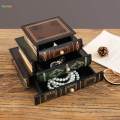 Book Shaped Storage Box with Drawers Trinket Case for Photo Bracelets Cards. 