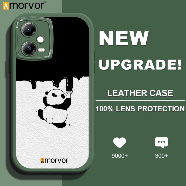 AMORVOR%20for%20Xiaomi%20Poco%20X5%205G%20Redmi%20Note%2012%205G%20Back%20Cover%20PU%20Leather%20Simple%20Colorful%20Phone%20Case%20Soft%20Silicone%20Edge%20Phone%20Cover%20-%20Image%202