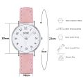 Fashion Women Watch Casual Leather Arabic Numbers Quartz Watches. 
