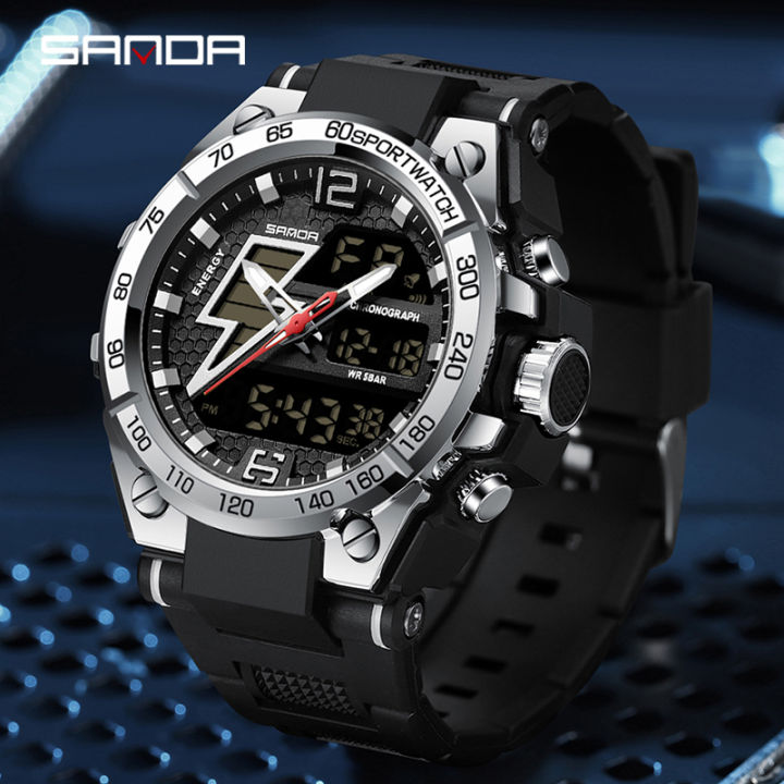 SANDA%206137%202024%20Top%20Brand%20Men's%20Watches%205ATM%20Waterproof%20Sport%20Military%20Wristwatch%20Quartz%20Watch%20for%20Men%20Clock%20Relogio%20Masculino%20-%20Image%206