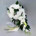 2pcs Wedding Hand Bouquet Bridal Holding Artificial Flowers White.