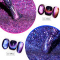 LILYCUTE 7ml Colorful Double Light Cat Magnetic Gel Nail Polish Sparkling Rainbow Glitter Semi Permanent Nail Art UV Gel Varnish.