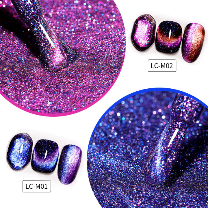 LILYCUTE%207ml%20Colorful%20Double%20Light%20Cat%20Magnetic%20Gel%20Nail%20Polish%20Sparkling%20Rainbow%20Glitter%20Semi%20Permanent%20Nail%20Art%20UV%20Gel%20Varnish%20-%20Image%206
