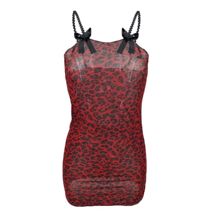 Women%20Nightgown%20Lingerie%20Leopard%20Print%20Nightwear%20Pyjamas%20Bow%20Mini%20Nightdress%20With%20Bodycon%20Nightie%20Sleepwear%20Female%20-%20Image%202