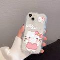Cute Hello Kitty Cat Couple Clear Phone Casing For Xiaomi 14 Pro 12 11 Lite 5G NE POCO F3 M3 X4 X3 GT NFC X5 X6 M6 F6 Pro Case Cartoon 3D Wavy Curved Edge Cover. 