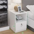 Bedside Table, Storage Box 1 Drawer Design, More Storage Space, Lockable Design, Modern Side Table,18/12. 