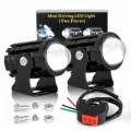 2 pic Bike Or Car Mini Drivig Led Fog Light 2 Colour, 12-80v yellow light + white light with flash + switch.