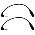 2pcs 2.5mm (Male) to 3.5mm (Female) Stereo Audio Jack Adapter. 