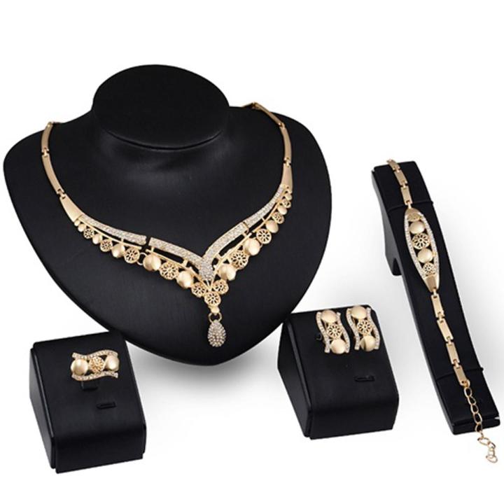 【VisioN Shop】Women's Bridal Round Drop Necklace Earrings Set