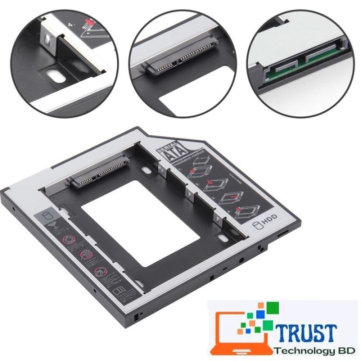 HDD%20Hard%20Disk%20Drive%20CD-ROM%20Bracket%20/%20Second%20Hard%20Disk%20Drive%209.5mm%20CADDY%20-%20Secondary%20CD-ROM%20Storage%20for%20Laptop%20-%20Image%203