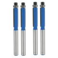 4Pcs 2.6 Inch Long 2 Edges Flush Trim Router Bit 1/4 Inch x 1/4 Inch for Carpenter. 
