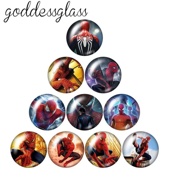 Disney%20Spider%20man%20Marvel%20Avengers%20Hero%2010pcs%2012mm/18mm/20mm/25mm%20Round%20photo%20glass%20cabochon%20flat%20back%20Necklace%20Making%20findings%20-%20Image%205