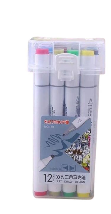 XUETONG Alco. Dual Tip Art Marker 12 Colors
