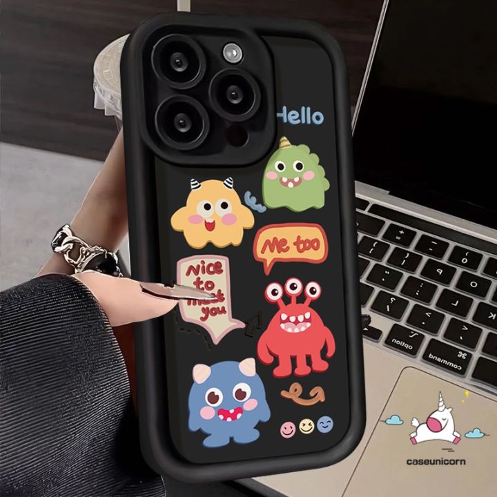 Funny Smiley Face Angel Eyes Case For Tecno Spark 10C Go 2023 10 Camon 20 Pro Infinix Smart 7 Hot 30i 30 Play Note 30 VIP 12 G96 Pro Cartoon Little Monster Cute Aliens Doodle Cover