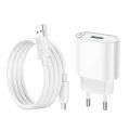 Hoco C109A 18W QC3.0 Fast Charging Wall Charger with Micro USB Cable EU Plug. 