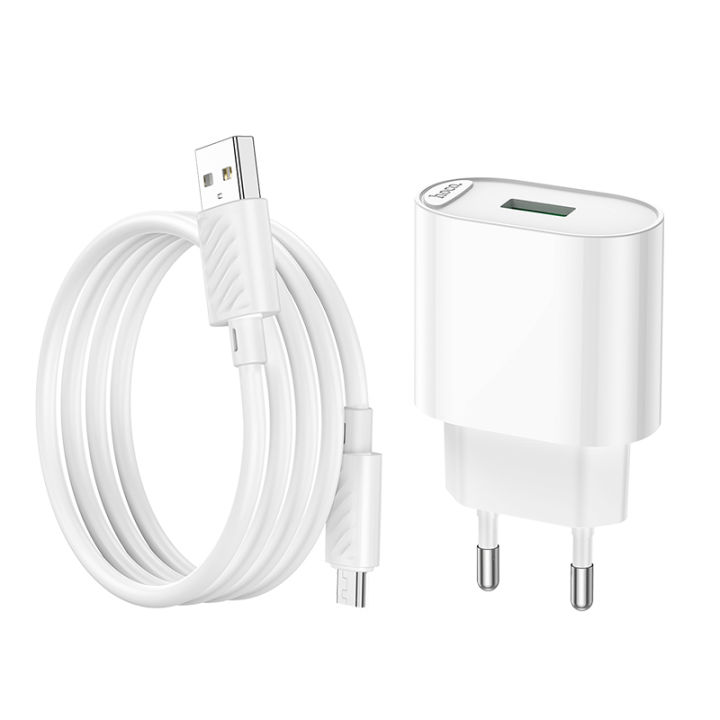 Hoco%20C109A%2018W%20QC3.0%20Fast%20Charging%20Wall%20Charger%20with%20Micro%20USB%20Cable%20EU%20Plug%20-%20Image%204