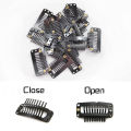 Invisible Fixation Pins 6pcs/pack 9 Teeth U Shape Metal Black Hair Snap Comb Clip for Hair Extensions Hairpiece Weft Wig Clips. 