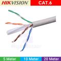 Hikvision Cat-6 White Network Cable - 5 Meter 10 Meter 20 Meter. 